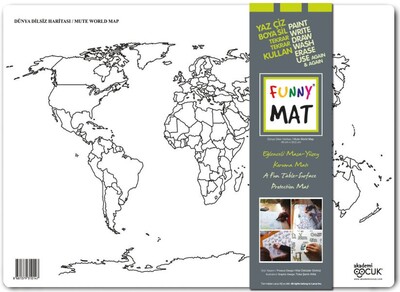 Funny Mat - Dünya Dilsiz Haritası 33,5x48cm - Akademi Çocuk