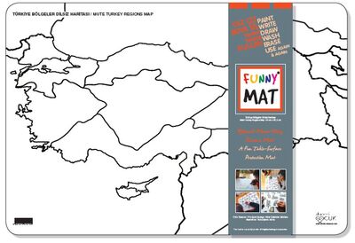 Funny Mat - Türkiye Bölgeler Dilsiz Haritası 33,5x48cm - 1