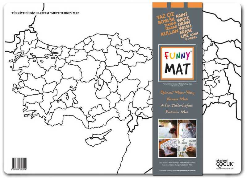 Akademi Çocuk - Funny Mat - Türkiye Dilsiz Haritası 33,5x48cm