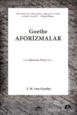 Goethe Aforizmalar - Maya Kitap