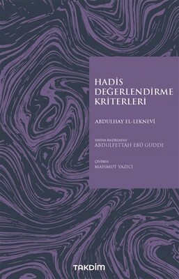 Hadis Değerlendirme Kriterleri - Takdim Yayınları