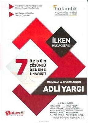 Hakimlik Akademisi Adli Yargı 7'li Çözümlü Deneme Sınavı - Dahi Adam