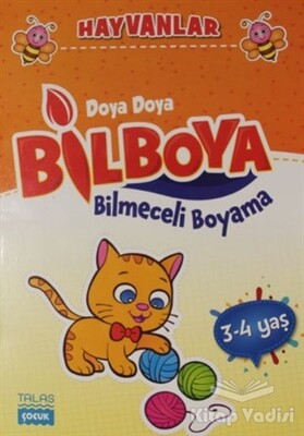 Hayvanlar - Doya Doya Bil Boya Bilmeceli Boyama (3-4 Yaş) - Talas Yayınları