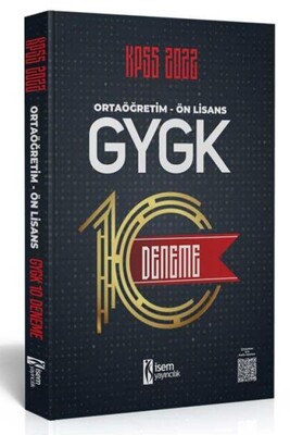 İsem Yayıncılık 2022 KPSS Ortaöğretim-Ön Lisans GYGK 10 Deneme - İsem Yayıncılık