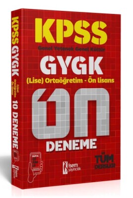 İsem Yayıncılık 2024 Kpss Gygk Ortaöğretim-Önlisans 10 Deneme Dijital Çözümlü - İsem Yayıncılık