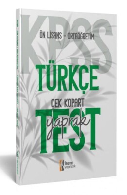 İsem Yayıncılık 2024 Kpss Ortaöğretim-Önlisans Türkçe Çek-Kopart Yaprak Test - İsem Yayıncılık