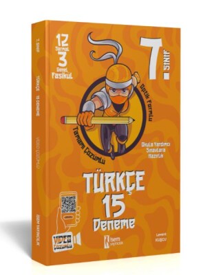 İsem Yayınları 7. Sınıf Türkçe 15 Çözümlü Deneme - İsem Yayıncılık
