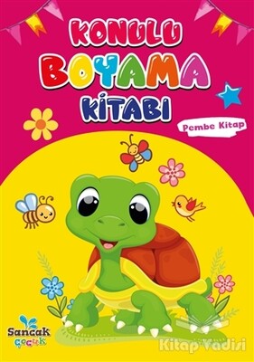 Konulu Boyama Kitabı - Pembe Kitap - Sancak Yayınları