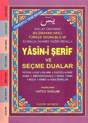 Küçük Boy Fihristli Bilgisayar Hattı Kolay Okunan Yasin-i şerif Ve Seçme Dualar (kod: 033) - 1