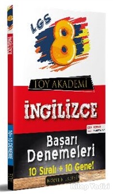 LGS 8. Sınıf İngilizce 10 Sıralı - 10 Genel Başarı Denemeleri - Nobel Kitabevi Toy Akademi Yayınları