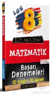 LGS 8. Sınıf Matematik 10 Sıralı - 10 Genel Başarı Denemeleri - Nobel Kitabevi Toy Akademi Yayınları