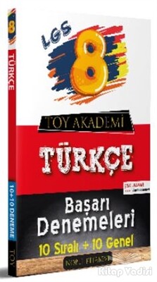 LGS 8. Sınıf Türkçe 10 Sıralı - 10 Genel Başarı Denemeleri - Nobel Kitabevi Toy Akademi Yayınları