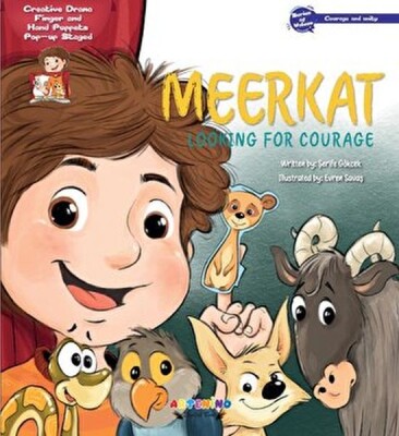 Meerkat Looking For Courage Creative Drama Finger and Hand Puppets Pop-up Staged - Artenino Yayıncılık