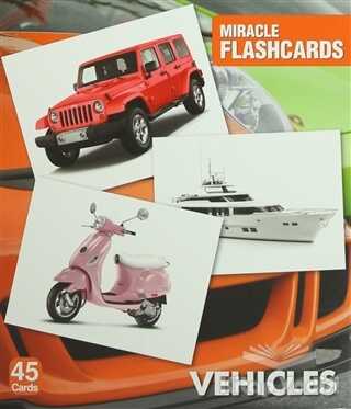 MK Publications - Miracle Flashcards - Vehicles Box 45 Cards