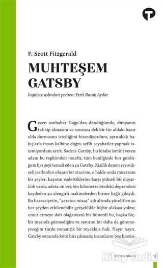 Turkuvaz Kitap - Muhteşem Gatsby