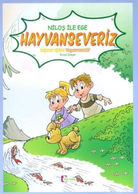 Niloş İle Ege - Hayvan Severiz 35*50 Kuşe Kağıt - Renkli Hikaye - 1