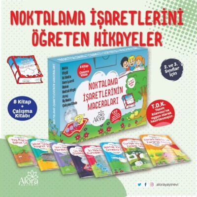 Noktalama İşaretlerinin Maceraları (Renkli 8 Kitap) - Alora Yayınevi