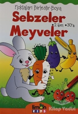 Noktaları Birleştir Boya - Sebzeler Meyveler - limonKIDS