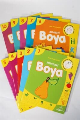 Okul Öncesi Boyamalı Alıştırma 10 Kitap 320 Sayfa - Çocuk Gezegeni