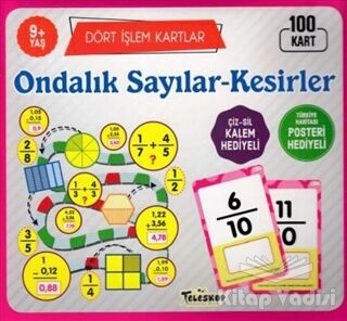 Ondalık Sayılar-Kesirler / Dört İşlem Kartlar 9+ Yaş - 1