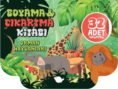 Orman Hayvanları - Boyama ve Çıkartma Kitabı - Çikolata Yayınevi