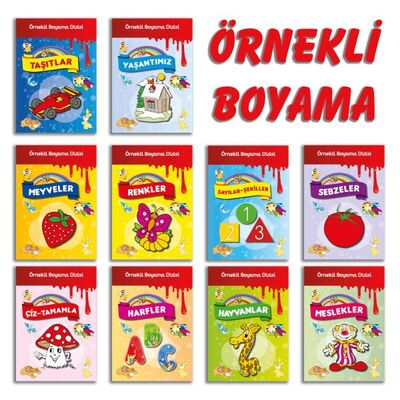 Örnekli Boyama Dizisi 10 Kitap Set - 1