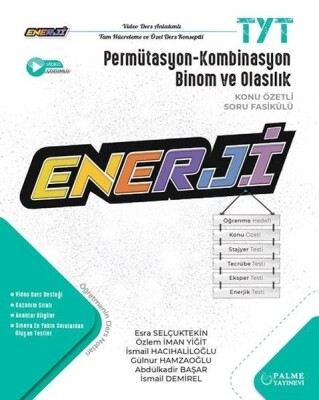 Palme Yayınevi TYT Enerji Permütasyon - Kombinasyon Binom Ve Olasılık Konu Özetli Soru Fasikülü - Palme Yayıncılık