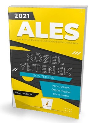 Pelikan 2021 ALES Sözel Yetenek Son Tekrar Konu Anlatımı - Pelikan Yayıncılık