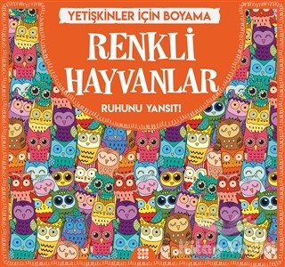 Renkli Hayvanlar - Yetişkinler İçin Boyama - Dokuz Yayınları