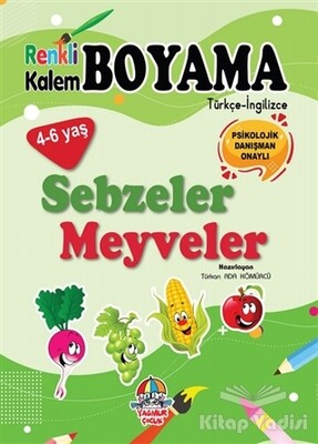 Renkli Kalem Boyama / Sebzeler - Meyveler - Yağmur Çocuk