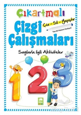 Sayılarla İlgili Aktiviteler - Çıkartmalı Çizgi Çalışmaları - 1