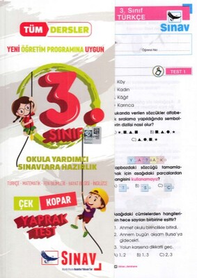 Sınav 3. Sınıf Tüm Dersler Çek-Kopar Yaprak Testler (Yeni) - Sınav Dergisi Yayınları