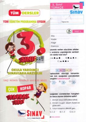 Sınav 3. Sınıf Tüm Dersler Çek-Kopar Yaprak Testler (Yeni) - 1