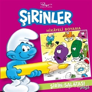 Şirin Salatası Hikayeli Boyama - Şirinler - Pogo Çocuk