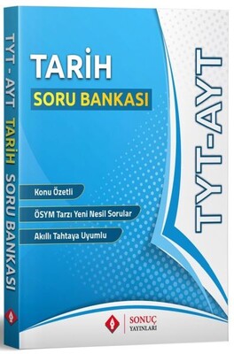 Sonuç TYT AYT Tarih Soru Bankası 2019-2020 (Yeni) - Sonuç Yayınları