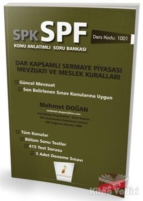 SPK - SPF Dar Kapsamlı Sermaye Piyasası Mevzuatı ve Meslek Kuralları Konu Anlatımlı Soru Bankası - 1