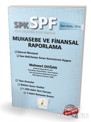 SPK - SPF Muhasebe ve Finansal Raporlama Konu Anlatımlı Soru Bankası - Pelikan Yayıncılık