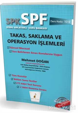 Pelikan Yayıncılık - SPK - SPF Takas, Saklama ve Operasyon İşlemleri Konu Anlatımlı Soru Bankası