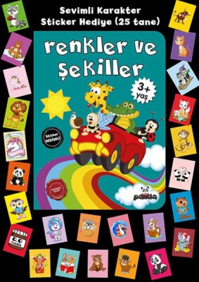 Stickerlı 3+ Yaş Renkler ve Şekiller - Beyaz Panda Yayınları