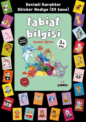 Stickerlı 3+ Yaş Tabiat Bilgisi (Kozmik Eğitim) - Beyaz Panda Yayınları