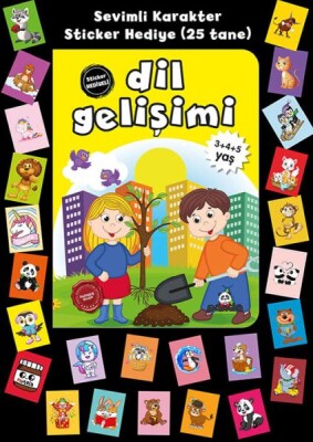 Stickerlı 3+4+5 Yaş Dil Gelişimi - Beyaz Panda Yayınları