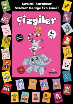 Stickerlı 4+ Yaş Çizgiler - Beyaz Panda Yayınları