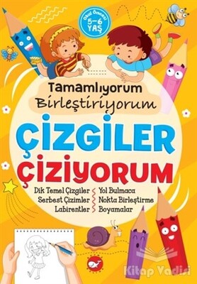 Tamamlıyorum Birleştiriyorum - Çizgiler Çiziyorum - Beyaz Balina Yayınları