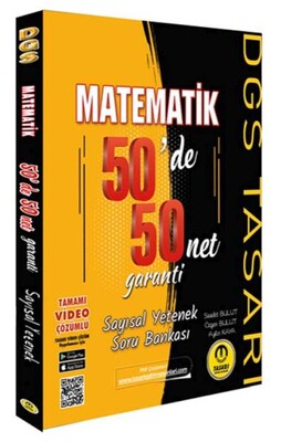 Tasarı 2023 DGS Matematik 50 de 50 Net Garanti Soru Bankası - Tasarı Akademi Yayınları