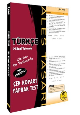 Tasarı ALES Türkçe Sözel Yetenek Yaprak Test Çek Kopart - Tasarı Akademi Yayınları