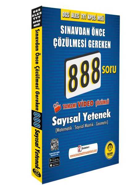 Tasarı Akademi Yayınları - Tasarı DGS ALES Video Çözümlü 888 Sayısal Soru Bankası