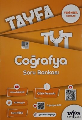 Tayfa TYT Coğrafya Soru Bankası (Yeni) - Tayfa Yayınları