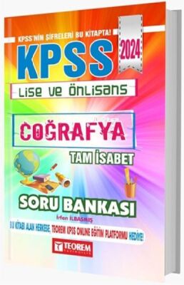 Teorem Yayınları 2024 KPSS Lise Ön Lisans Coğrafya Tam İsabet Soru Bankası - 1