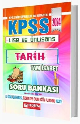 Teorem Yayınları 2024 KPSS Lise Ön Lisans Tarih Tam İsabet Soru Bankası - 1