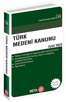 Türk Medeni Kanunu - Eylül 2023 - Beta Basım Yayım